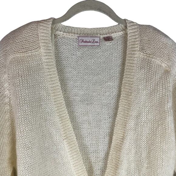 Vintage Penbrooke Lane cream mohair blend cardigan sweater size medium - Picture 2 of 7